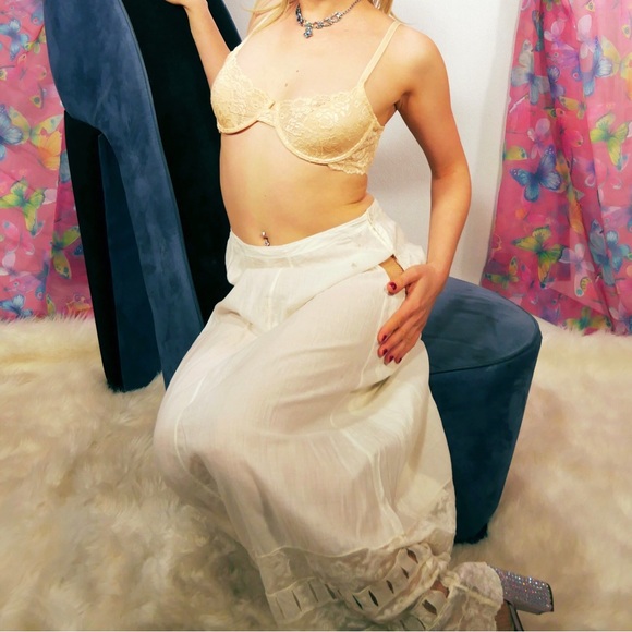 Antique Petticoat 1800s / 1900s Victorian Edwardian Cotton and Lace - Picture 6 of 7